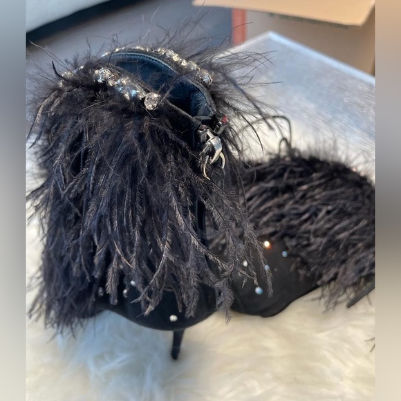 Velvet black zanotti high heels - Picture 4 of 8